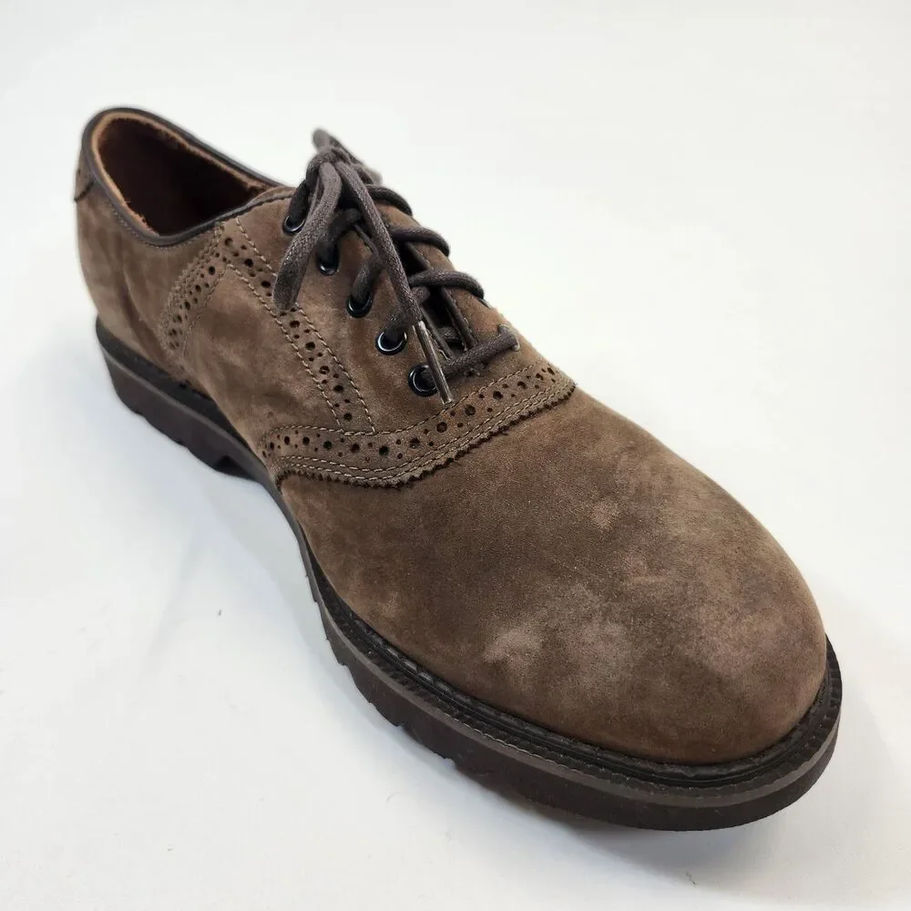 Rockport Shoes Mens 10M Brown Suede Nubuck Oxford Wingtip Brogue Dress M5699